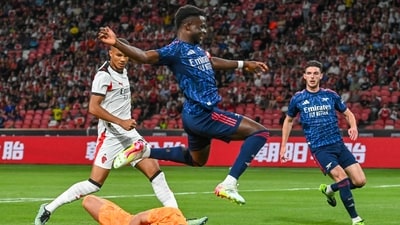 Arsenal vs AC Milan game underway at the National Stadium in Kallang, Singapore (AFP) Arsenal vs AC Milan game underway at the National Stadium in Kallang, Singapore (AFP)