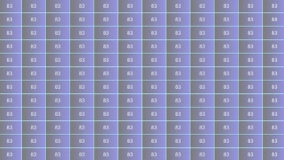 People have to identify the unique number '88' among the multiple rows of '83'. People have to identify the unique number '88' among the multiple rows of '83'.