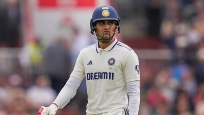 Manchester: India's captain Shubman Gill returns to pavilion after his dismissal by England's captain Ben Stokes (PTI) Manchester: India's captain Shubman Gill returns to pavilion after his dismissal by England's captain Ben Stokes (PTI)