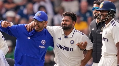 Rishabh Pant was in immense pain, unable to stand (PTI) Rishabh Pant was in immense pain, unable to stand (PTI)