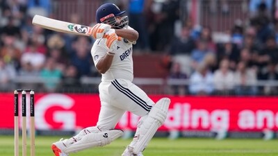 Rishabh Pant added another feather to his cap on Wednesday, becoming only the sixth Indian batter to score over 1,000 runs in England. (PTI) Rishabh Pant added another feather to his cap on Wednesday, becoming only the sixth Indian batter to score over 1,000 runs in England. (PTI)