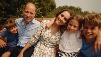 Prince William and Kate, with their three children -- George, Charlotte and Louis. (Instagram/@princeandprincessofwales) Prince William and Kate, with their three children -- George, Charlotte and Louis. (Instagram/@princeandprincessofwales)