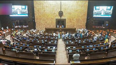 Proceedings of the Rajya Sabha are underway during the Monsoon Session of the Parliament, in New Delhi on Wednesday. (Sansad TV) Proceedings of the Rajya Sabha are underway during the Monsoon Session of the Parliament, in New Delhi on Wednesday. (Sansad TV)