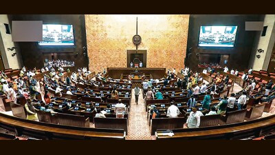 Proceedings of the Rajya Sabha underway during the Monsoon Session of the Parliament. (ANI PHOTO) Proceedings of the Rajya Sabha underway during the Monsoon Session of the Parliament. (ANI PHOTO)