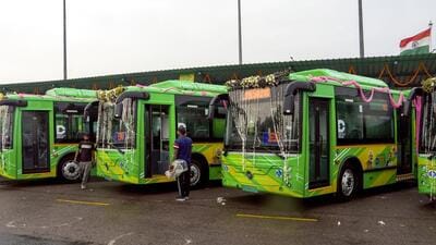 The proposal seeks the launch of electric buses under Delhi’s green mobility mission, with high-frequency service and peak-hour reliability. (PTI)