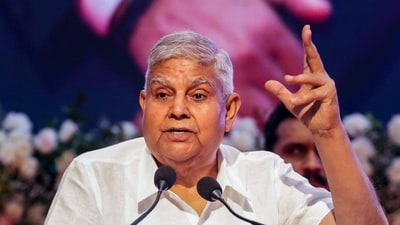 Jagdeep Dhankhar's resigned from the post of Vice President of India on Monday evening "to prioritise health care and abide by medical advice". (PTI) Jagdeep Dhankhar's resigned from the post of Vice President of India on Monday evening "to prioritise health care and abide by medical advice". (PTI)