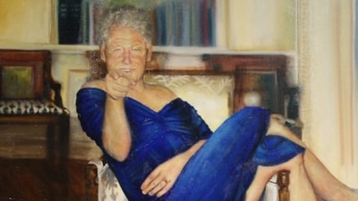 Petrina Ryan-Kleid is the artist behind the Clinton painting titled ‘Parsing Bill.’ (X/@GlockfordFiles) Petrina Ryan-Kleid is the artist behind the Clinton painting titled ‘Parsing Bill.’ (X/@GlockfordFiles)