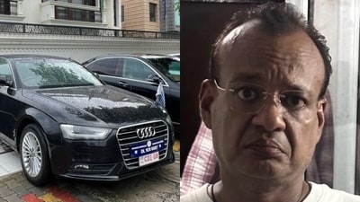 The accused, Harshvardhan Jain, had used diplomatic number plates on his vehicles and morphed photographs with prominent figures. (HT Photo) The accused, Harshvardhan Jain, had used diplomatic number plates on his vehicles and morphed photographs with prominent figures. (HT Photo)