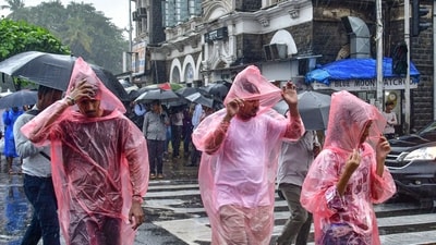 As per the IMD, an orange alert has been issued for Raigad, Mumbai, Thane, Ratnagiri, Sindhudurg and Palghar (PTI) As per the IMD, an orange alert has been issued for Raigad, Mumbai, Thane, Ratnagiri, Sindhudurg and Palghar (PTI)