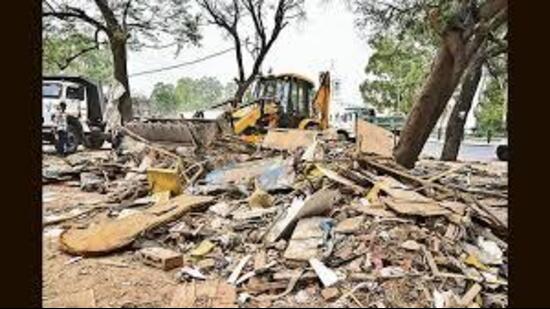 After multiple attempts in the past, on January 9 this year, the Chandigarh administration had issued eviction orders and made it clear that no alternative site for relocation will be provided. (HT File)