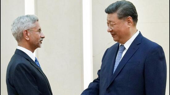 External Affairs Minister S Jaishankar meets China President Xi Jinping, in Beijing. (@DrSJaishankar X)