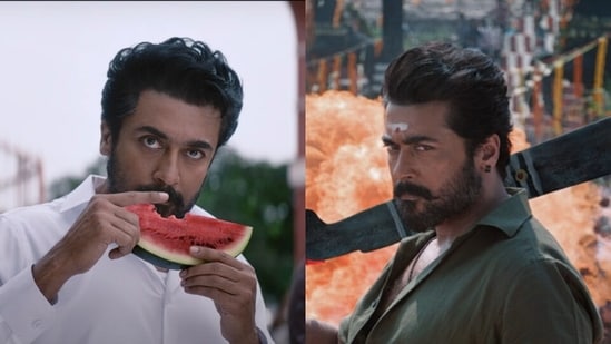 Karuppu teaser: Suriya can be seen in two different avatars in the RJ Balaji film.
