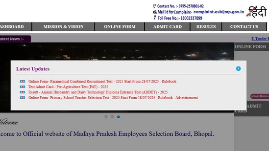 MPESB Paramedical CRE 2025 notification is out. The direct link to check is given here.