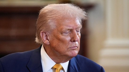 US President Donald Trump during a reception with Republican members of Congress in the East Room of the White House in Washington, DC, US, on Tuesday, (Bloomberg)