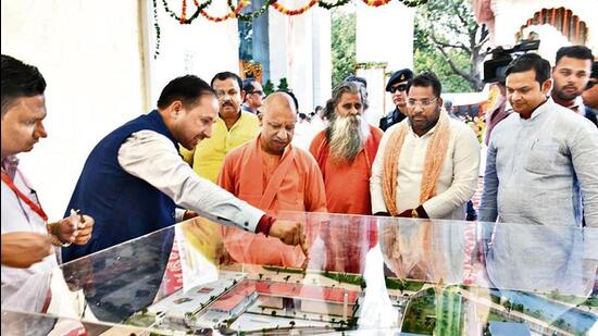 Uttar Pradesh chief minister Yogi Adityanath in Gorakhpur on Wednesday. (HT Photo)