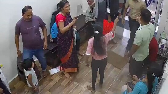 During the argument, the receptionist allegedly hit Jha's sister-in-law. A new video of this act has added a fresh twist to the case before Jha's assault. (X)