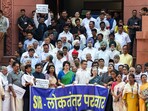 Deputy Leader of Congress in Lok Sabha Gaurav Gogoi, Congress Parliamentary Party Chairperson and MP, Sonia Gandhi, party MP Priyanka Gandhi Vadra, JMM MP Mahua Majhi and other INDIA bloc MPs protest against Special Intensive Revision (SIR) of electoral rolls in Bihar. Deputy Leader of Congress in Lok Sabha Gaurav Gogoi, Congress Parliamentary Party Chairperson and MP, Sonia Gandhi, party MP Priyanka Gandhi Vadra, JMM MP Mahua Majhi and other INDIA bloc MPs protest against Special Intensive Revision (SIR) of electoral rolls in Bihar.
