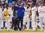 India's Rishabh Pant being assisted by a physio after an injury on day one of the fourth test cricket match between India and England, at Old Trafford India's Rishabh Pant being assisted by a physio after an injury on day one of the fourth test cricket match between India and England, at Old Trafford