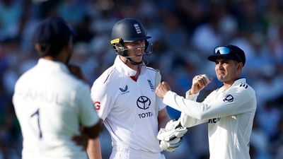 England's Zak Crawley clashes with India's Shubman Gill. (Action Images via Reuters)