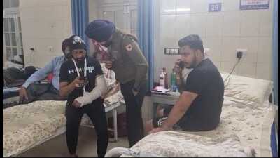 Colonel Pushpinder Singh Bath and his 21-year-old son Angad were allegedly assaulted over a parking dispute outside a roadside eatery near Government Rajindra Hospital in Patiala on March 13. Colonel Pushpinder Singh Bath and his 21-year-old son Angad were allegedly assaulted over a parking dispute outside a roadside eatery near Government Rajindra Hospital in Patiala on March 13.