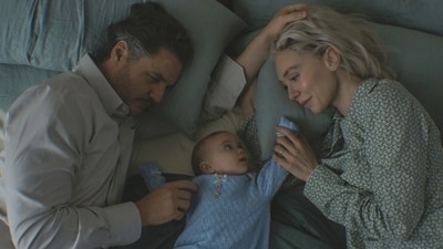 This image released by Disney shows Pedro Pascal, from left, Ada Scott and Vanessa Kirby in a scene from "The Fantastic Four: First Steps." (Marvel/Disney via AP) (AP) This image released by Disney shows Pedro Pascal, from left, Ada Scott and Vanessa Kirby in a scene from "The Fantastic Four: First Steps." (Marvel/Disney via AP) (AP)