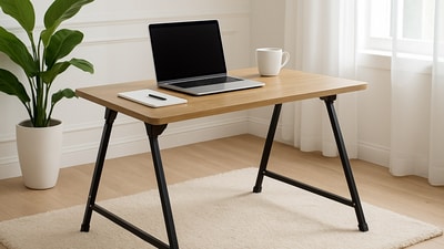 Smart folding desk setup that supports healthy posture and comfort, perfect for work or study spaces at home. Smart folding desk setup that supports healthy posture and comfort, perfect for work or study spaces at home.