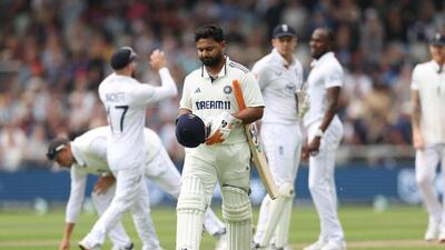 India's Rishabh Pant made a plucky half-century despite struggling to walk in the middle in the first innings at Manchester. (AFP) India's Rishabh Pant made a plucky half-century despite struggling to walk in the middle in the first innings at Manchester. (AFP)