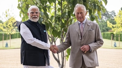 PM Narendra Modi meets King Charles at Sandringham House during UK visit. (X-@RoyalFamily) PM Narendra Modi meets King Charles at Sandringham House during UK visit. (X-@RoyalFamily)