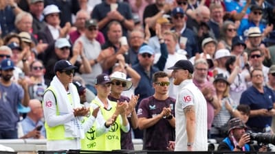 Ben Stokes receives the applause of the Manchester crowd after taking a five-fer, one which saw him rise to the top of the wicket-taking charts for the series.&nbsp; (PTI)