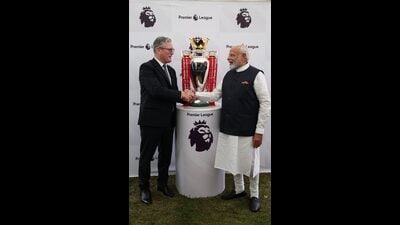 Prime Minister Narendra Modi and his British counterpart Keir Starmer in the UK. (PTI)