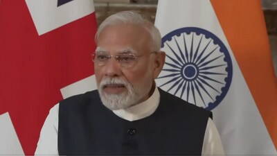 Prime Minister Narendra Modi speaking on the India-UK free trade agreement. Prime Minister Narendra Modi speaking on the India-UK free trade agreement.