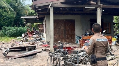 This photo released by the Royal Thai Army, shows the scene after Cambodia fired artillery shells into a residential area at Surin Province, Thailand, (AP) This photo released by the Royal Thai Army, shows the scene after Cambodia fired artillery shells into a residential area at Surin Province, Thailand, (AP)