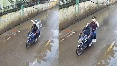 The six attackers involved in the Chandan Mishra murder case seen on CCTV after the incident. (Photos from X) The six attackers involved in the Chandan Mishra murder case seen on CCTV after the incident. (Photos from X)