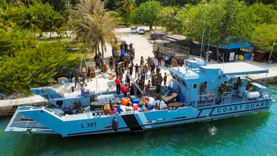 Whether during the 2004 tsunami or the 2014 Malé water crisis, India has consistently acted as the Maldives’ first responder in times of need. (@indiannavy/SpokespersonNavy via PTI Photo) Whether during the 2004 tsunami or the 2014 Malé water crisis, India has consistently acted as the Maldives’ first responder in times of need. (@indiannavy/SpokespersonNavy via PTI Photo)
