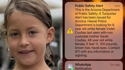 Violet is described as a white girl, 3 feet 10 inches tall, weighing 43 pounds, with blonde hair and hazel eyes. She was last seen wearing a white shirt and pink jacket. (Hawaiʻi Police Department, X/Candice Echternacht , Skidi band) Violet is described as a white girl, 3 feet 10 inches tall, weighing 43 pounds, with blonde hair and hazel eyes. She was last seen wearing a white shirt and pink jacket. (Hawaiʻi Police Department, X/Candice Echternacht , Skidi band)
