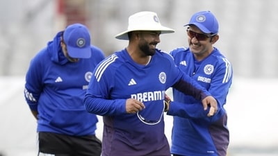 Rishabh Pant and Gautam Gambhir have fun in Manchester (AFP) Rishabh Pant and Gautam Gambhir have fun in Manchester (AFP)