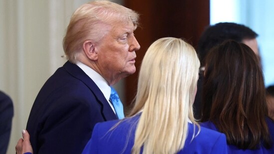 President Trump with Attorney General Pam Bondi at a White House event.
