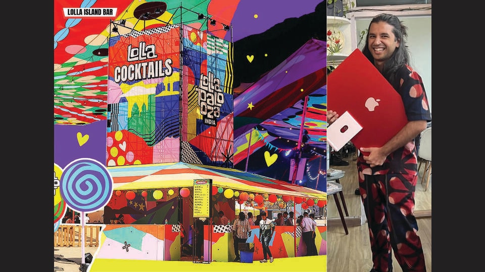 Aaquib Wani is the designer behind Lollapalooza India’s bright eye-popping palette. (INSTAGRAM/@AAQUIBW)