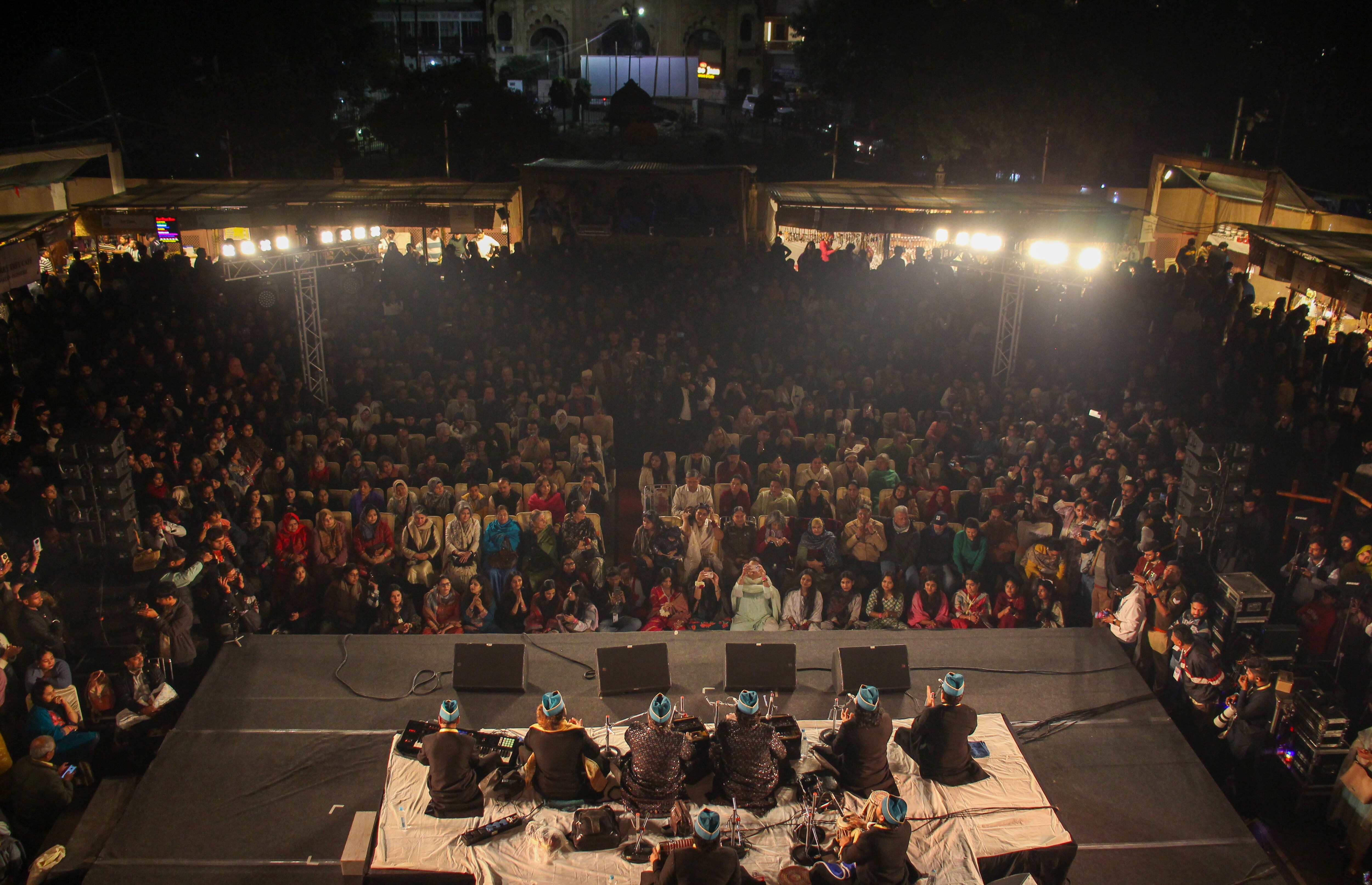 The Qawwali performance by Shahid Sami Niyazi Brothers, which included “Allah Hu”, “Bhar Do Jholi”, and “Kun Faya Kun” among other songs, was a fest favourite that drew the biggest crowd. (Courtesy Mahindra Sanatkada Lucknow Festival) The Qawwali performance by Shahid Sami Niyazi Brothers, which included “Allah Hu”, “Bhar Do Jholi”, and “Kun Faya Kun” among other songs, was a fest favourite that drew the biggest crowd. (Courtesy Mahindra Sanatkada Lucknow Festival)