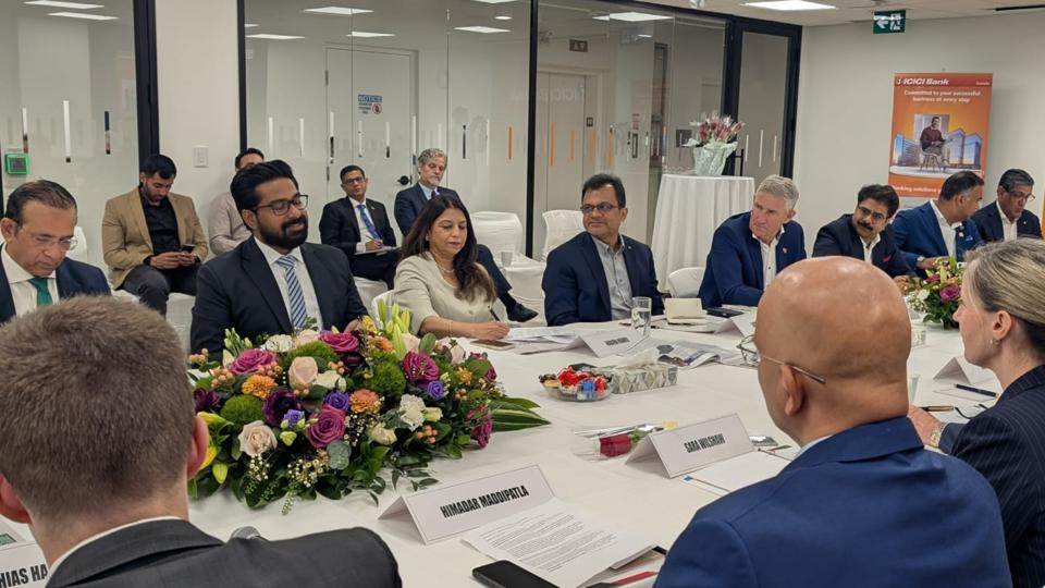 Indian and Canadian officials along with other stakeholders in the India-Canada trade corridor at the roundtable in Toronto on Thursday. (Consulate General of India, Toronto) Indian and Canadian officials along with other stakeholders in the India-Canada trade corridor at the roundtable in Toronto on Thursday. (Consulate General of India, Toronto)