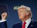 US President Donald Trump gestures during an event in Washington DC, July 23, 2025