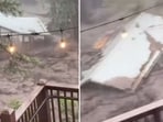 On Thursday, residents shared videos on social media that showed walls of muddy water coursing down creeks and over roads. On Thursday, residents shared videos on social media that showed walls of muddy water coursing down creeks and over roads.