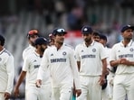 India's captain Shubman Gill (C) and teammates leave the pitch at the end of day three of the fourth Test India's captain Shubman Gill (C) and teammates leave the pitch at the end of day three of the fourth Test