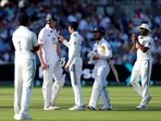 England's Zak Crawley clashes with India's Shubman Gill.