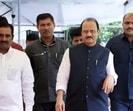 Mumbai: Maharashtra Deputy Chief Minister Ajit Pawar and others arrive at the Vidhan Bhavan for the Monsoon session of the state Assembly, in Mumbai, Friday, July 18, 2025. (PTI Photo) (PTI07_18_2025_000243B) (PTI)