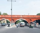 Traffic passes from the Mangey Bridge connecting Red Fort with Salimgarh Fort on the outer ring road, Mahatma Gandhi Marg, in New Delhi on Tuesday. (Sanjeev Verma/Hindustan Times)