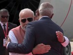 Prime Minister Narendra Modi receives a warm welcome from Maldivian President Mohamed Muizzu upon arrival in Malé, ahead of bilateral talks and Independence Day celebrations. Prime Minister Narendra Modi receives a warm welcome from Maldivian President Mohamed Muizzu upon arrival in Malé, ahead of bilateral talks and Independence Day celebrations.