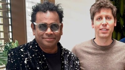 AR Rahman posted a picture with Sam Altman on his social media. AR Rahman posted a picture with Sam Altman on his social media.