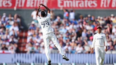 Mohammed Siraj, as with every other Indian seamer, had a long and arduous day as he found nothing in the pitch. Didn't stop him from taking the chance to pull out the Ronaldo celebration at Old Trafford. (Action Images via Reuters)