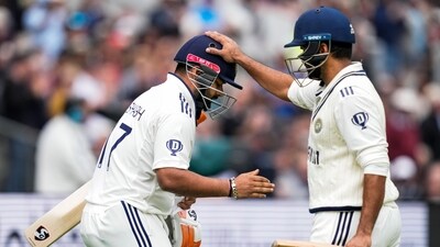 Rishabh Pant went on to score a fifty with fractured foot on Day 2 of Manchester Test. (PTI) Rishabh Pant went on to score a fifty with fractured foot on Day 2 of Manchester Test. (PTI)